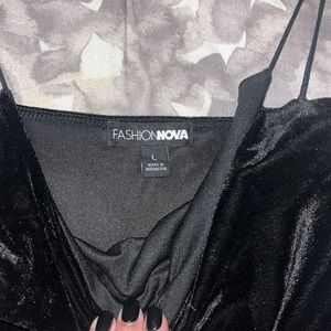 Fashion nova black velvet maxi with slit